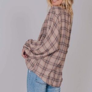 FREE PEOPLE NORTHERN BOUND BUTTONDOWN TOP